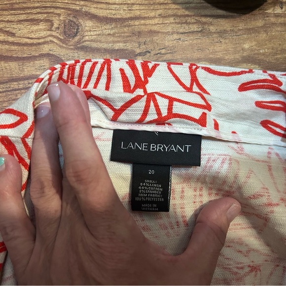 Lane Bryant Red and White Pleated Skater Mini Skirt - Picture 2 of 2